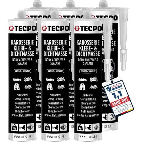 TECPO Karosseriekleber 6x370g Karosserie Kleber und Dichtmasse Klebstoff Dichtmittel silikonfrei dauerelastisch überlackierbar von TECPO