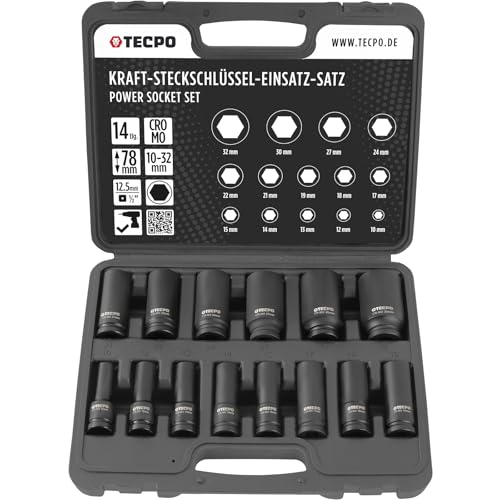 TECPO Kraft Steckschlüssel Satz 1/2 Zoll Schlagschrauber Nüsse 10-32 mm Schlagnüsse TECPO Kraft Steckschlüssel Satz 1/2 Zoll Schlagschrauber Nüsse 10-32 mm Schlagnüsse von TECPO