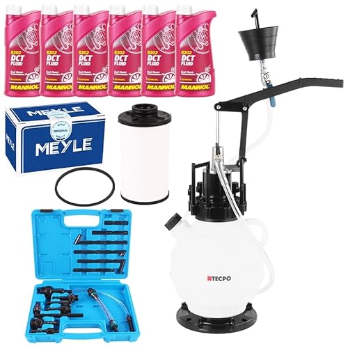 TECPO Ölwechsel Set Getriebe Filter DQ250 6 Gang + Getriebeöl, 6 Liter + Einfüllgerät von TECPO
