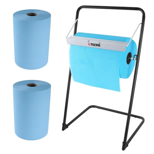 TECPO Putztuchrollen Bodenständer + 2 Putztuchrollen Putzpapier 3-lagig 36cm breit von TECPO