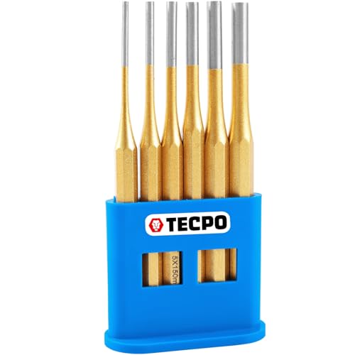 TECPO Splintentreiber-Satz, 6-teilig 3-8mm 150mm Dorn Durchschlag Durchtreiber Set Splinttreiber Austreiber Schlagwerkzeug Satz – Zum Ein-und Austreiben von Nieten, Bolzen, Stife und Muttern TECPO Splintentreiber-Satz, 6-teilig 3-8mm 150mm Dorn Durchschlag Durchtreiber Set Splinttreiber Austreiber Schlagwerkzeug Satz – Zum Ein-und Austreiben von Nieten, Bolzen, Stife und Muttern von TECPO