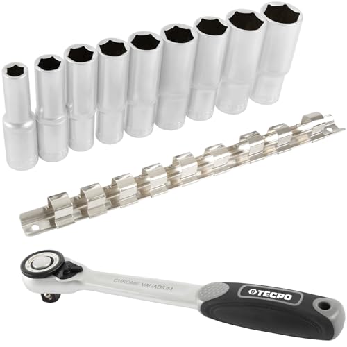 TECPO Steckschlüssel Satz 1/2" 10-24mm + TECPO Umschaltknarre 1/2" 512Nm von TECPO