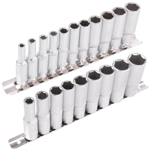 TECPO Steckschlüssel-Satz 1/4" SW 4-13 mm + Steckschlüssel-Satz 1/2" SW 10-24 mm Stecknüsse Lang Steckschlüssel-Einsatz Stecknuss Sortiment Sechskant Schlüssel TECPO Steckschlüssel-Satz 1/4" SW 4-13 mm + Steckschlüssel-Satz 1/2" SW 10-24 mm Stecknüsse Lang Steckschlüssel-Einsatz Stecknuss Sortiment Sechskant Schlüssel von TECPO