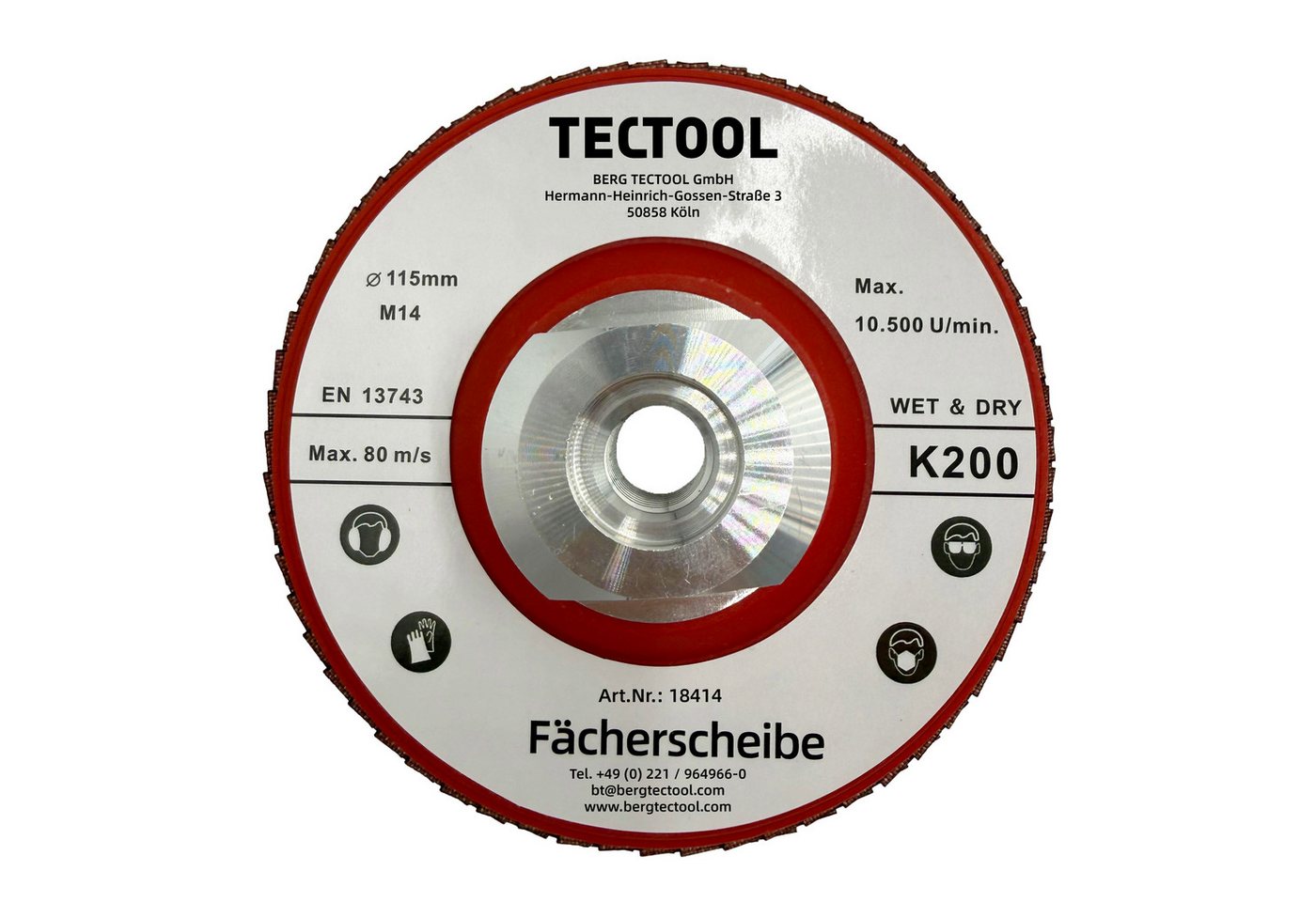 TECTOOL Diamanttrennscheibe Diamant Fächerscheibe Hybrid K60, K120, K200, M14, Ø 115mm, Ø 115 mm, (Set, 3-tlg., 3 Fächerscheiben), für Beton, Naturstein oder Fliese von TECTOOL