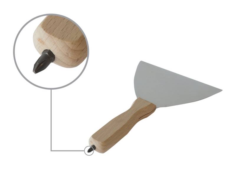 TECTOOL Flächenspachtel TROCKENBAUSPACHTEL ROSTFREI, BIT PH 2, 120MM (Packung, 1-St., 1 Spachtel) Ausgestattet mit einem PH 2-Bit für einfache Handhabung und Montage von TECTOOL