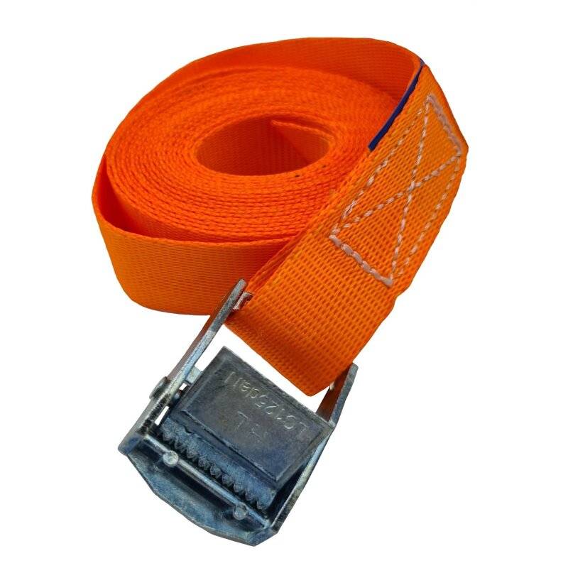 Zurrgurt mit Klemmschloss 1-teilig 250 kg (250 daN) 25 mm breit 4 m lang orange von TECTOR®