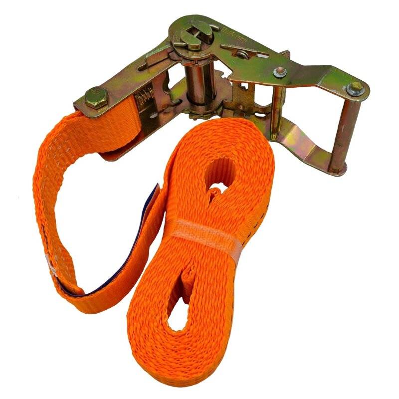 Zurrgurt mit Ratsche 1-teilig 2000 kg (2000 daN) 35 mm breit 4 m lang orange von TECTOR®