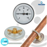 Bi-Metall ø 80 mm Anlegethermometer 0 - 120°C Metallausführung mit Klemmfeder - Tecuro Bi-Metall ø 80 mm Anlegethermometer 0 - 120°C Metallausführung mit Klemmfeder - Tecuro von TECURO