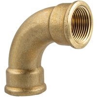 Bevo - tecuro Bogen 90° lang, beidseitig Innengewinde Rp 1/2 Zoll, Messing blank CW617N von BEVO