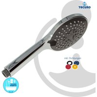 Tecuro - Handbrause ew-200 mit 3-Funktionen - ø 120 mm mit Antikalkdüsen - verchromt von TECURO