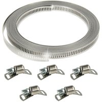 Tecuro - Schlauchschellen Endlosband Set: 5 Meter, Bandbreite 9 mm, inkl. 5 Schlösser von TECURO