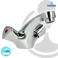 Tecuro - Zweigriff Waschtischarmatur - Ausladung 107 mm, mit Strahlregler von TECURO