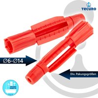 Tecuro - Universal Hohlraumdübel Allzweckdübel Dübel 8,0 x 50 mm - 100 Stück - Kunststoff rot von TECURO