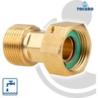 Tecuro - Verschraubung 3/4 Zoll Überwurfmutter x 3/4 Zoll Außengewinde - Messing blank CW617N von TECURO