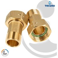 Tecuro - Wasserzähler Verschraubungen 1 Zoll üwm x 3/4 Zoll ag - 2-er Set, MS-blank von TECURO