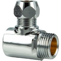 Tecuro - 2-Wege Verteiler T-Stück 1/2 ig x ø 10 mm Quetsche x 1/2 ag, Messing verchromt von TECURO