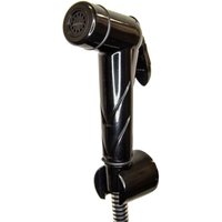 Bidet wc Handbrause Set shattaf, schwarz, 1-strahlig, 1,20 m Schlauch und Wandhalter - Tecuro von TECURO