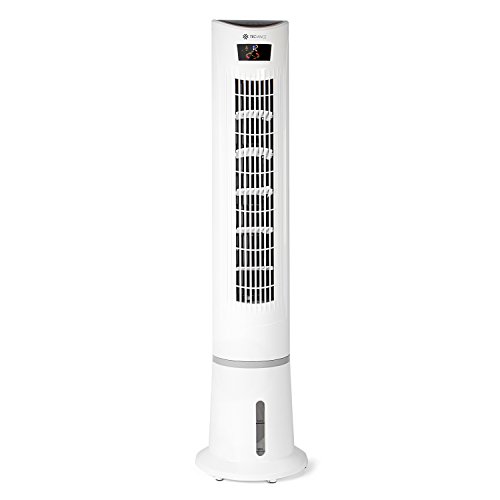 Tecvance Turmventilator/Säulenventilator/Air Cooler mit Luftkühlungseffekt und Fernbedienung | 3 Geschwindigkeitsstufen| zuschaltbare 80° Oszillationsfunktion | LC Display | GS-zertifiziert von Tecvance