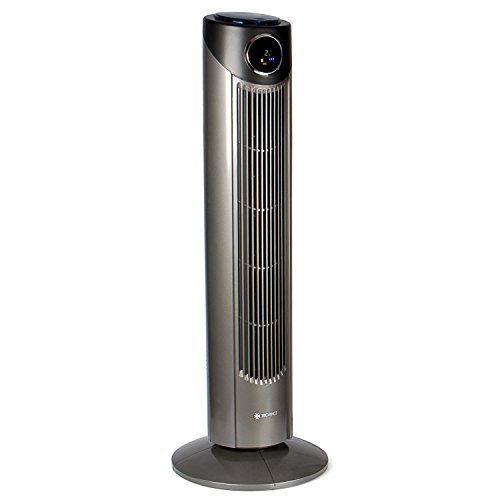 TECVANCE Tower Fan PLUS - Turmventilator mit Fernbedienung, Säulenventilator leise, 80° Oszillation (schwenkbar), Standventilator mit Timer, 86 cm x 31 cm, Grau … von Tecvance