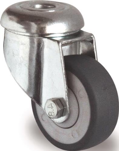 TECWERK 2000276020 Lenkrolle D.100mm Trgf.100kg m.Rückenloch Kugell.Gum.grau TEC von TECWERK