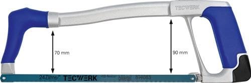 TECWERK 2000814065 Metallsägebogen Blatt-L.300mm 24 Z./Zoll D-Komfortgriff Alumi von TECWERK