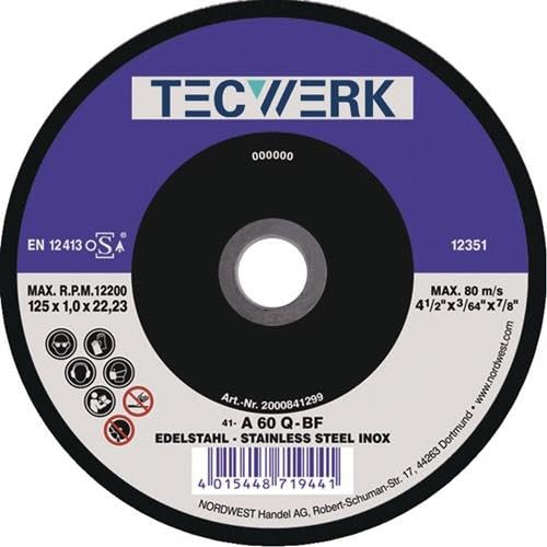 TECWERK 2000841299 Trennscheibe Action D125x1mm ger.INOX Bohr.22,23mm TECWERK 20 TECWERK 2000841299 Trennscheibe Action D125x1mm ger.INOX Bohr.22,23mm TECWERK 20 von TECWERK