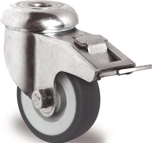 TECWERK Lenkrolle mit Totalfeststeller Rad-Ø 50 mm Tragfähigkeit 50 kg mit Rüc von TECWERK