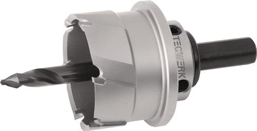 TECWERK Lochsäge Sägen-Ø 43 mm Schnitttiefe 20 mm HM-bestückt mit Bohrer und F von TECWERK