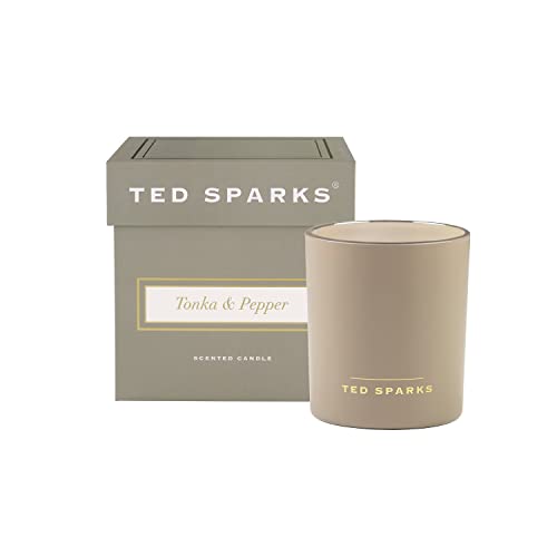 Ted Sparks Tonka & Pepper Taupe Duftkerze im Glas, TED-D-C07 von TED SPARKS