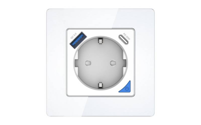 TEDAYA Steckdose smarte Steckdose mit USB-B und USB-C von TEDAYA