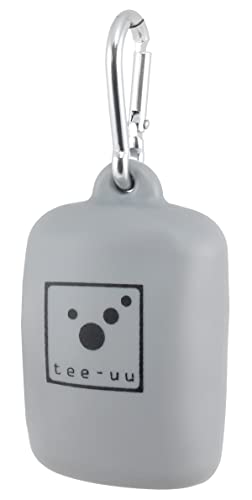 tee-uu CLEAN PRO kleines Mikrofaser-Handtuch inkl. Packsäckchen und Karabiner grau von tee-uu