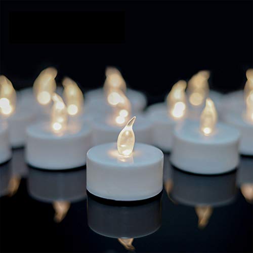 TEECOO LED Kerzen,100 Stück LED Teelichter Kerzen CR2032 Batterie betrieben Kerzen unscented flammenlose Teelicht,LED Votivkerzen Romantisches Teelichter (warm weiße,100) [Energieklasse E] von TEECOO