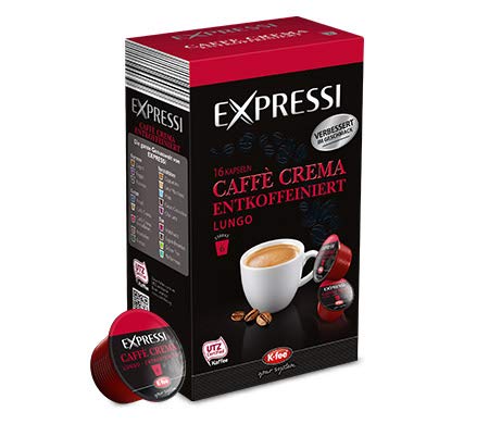 K-Fee Lounge Expressi Caffe Crema Entkoffeiniert Kaffeekapseln, 96 Kapseln, kompatibel mit Teekanne Lounge Kaffee- und Teemaschine von TEEKANNE Lounge