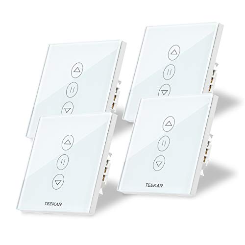 Wlan Rolladenschalter, TEEKAR Smart Rolladen Zeitschaltuhr Kompatibel Mit Alexa Echo Und Google Assistant, Jalousien Schalter Uhr Schalter Für Rolladenmotor Rolladenantrieb, Timer Funktion - 4 Pack von TEEKAR