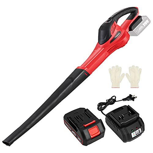 TEENO Akku-Laubbläser 20V 3.0Ah, Professional Laubbläser bis zu 288 km/h Blasgeschwindigkeit, Akku-Gebläse mit Akku und Ladegerät, Leaf Blower zum Schmutz & Blätter, abnehmbares Rohr von TEENO