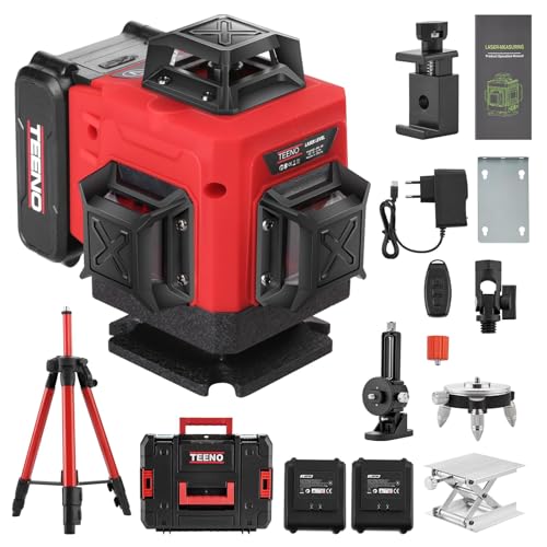 Teeno Rotierende kreuzlinienlaser 360° x4.4D 16 grüne Linie, verwendet für Laserbaustellen, 360° Selbstnivellierung, 4800mAh x 2 wiederaufladbare Batterien, laserwasserwaage mit Fernbedienung und Stat Teeno Rotierende kreuzlinienlaser 360° x4.4D 16 grüne Linie, verwendet für Laserbaustellen, 360° Selbstnivellierung, 4800mAh x 2 wiederaufladbare Batterien, laserwasserwaage mit Fernbedienung und Stat von TEENO
