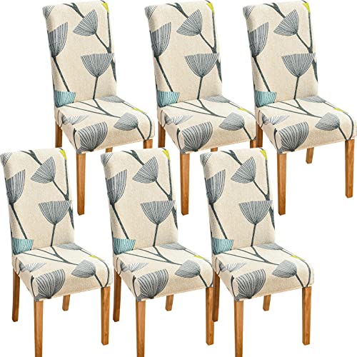 TEERFU 6 x abnehmbare Stuhlhussen aus Elastan, für Esszimmerstühle, sehr eng anliegend, für Hotelbankett, Hochzeitszeremonien, waschbar, 6 Stück von TEERFU