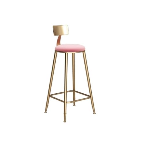 Barhocker Barhocker Barstühle Esstisch im nordischen Stil Schmiedeeisen Hocker Kaffee Stuhl für Freizeit Kreative einfache Barhocker Stuhl Barhocker Moderne Esszimmerstühle(Pink,H6 von TEESONG