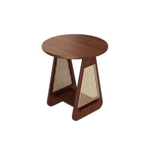 Kleine Beistelltische Moderner Couchtisch Einfache Retro Nachttisch Kleine Wohnung Kleine Couchtisch Sofa Beistelltisch Massivholz Wohnzimmer Couchtische für Wohnzimmer(A) von TEESONG