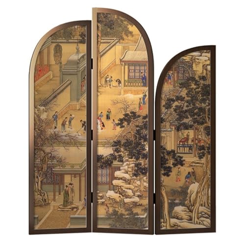 Raumteiler Sichtschutz Bodenstehende Bildschirmtrennwand for Zuhause, Wohnzimmer, Veranda, Büro, Teestube, Hintergrundwand, Retro-Klappbildschirm, Sichtschutz von TEESONG