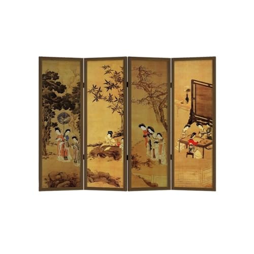 Raumteiler Sichtschutz Bodenstehende Trennwand for Zuhause, Retro-Sichtschutz-Faltwand, dekorative Hintergrundwand for das Wohnzimmer im chinesischen Stil von TEESONG