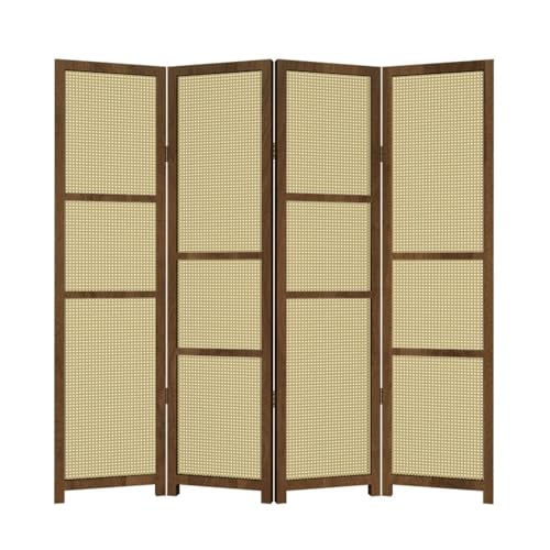 Raumteiler Sichtschutz Bodenstehender Sichtschutz for Zuhause, Wohnzimmer, Büro, Dekoration, Hintergrundwand, Rattan-Klappschirm von TEESONG