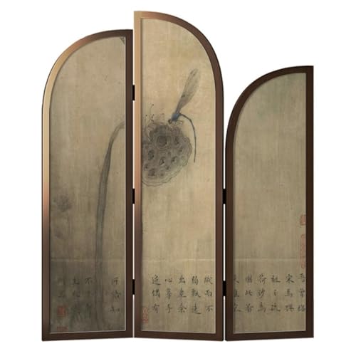 Raumteiler Sichtschutz Retro-chinesische Trennwand for Zuhause, dekorative Hintergrundwand for das Wohnzimmer, bodenstehender Sichtschutz-Faltschirm von TEESONG