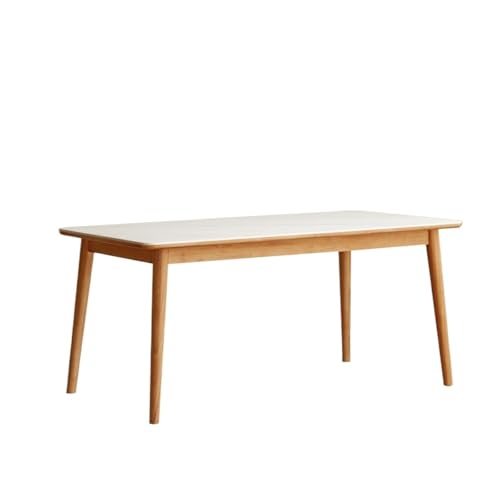 Schreibtisch Couchtisch Massivholz Esstisch Home Restaurant Rechteckiger Tisch Moderne minimalistische Holz Steingletisch Chinesischer Esstisch Teetisch(1100 * 700 * 750mm) von TEESONG
