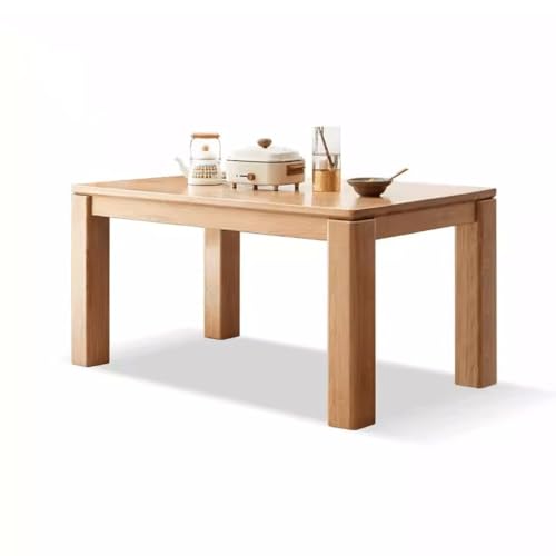 Schreibtisch Couchtisch Massivholz Esstisch Nordische Eiche Esstisch Moderne einfache Tabelle Log großer Esstisch Hause langer Tisch Teetisch(M:140 * 80 * 76cm) von TEESONG