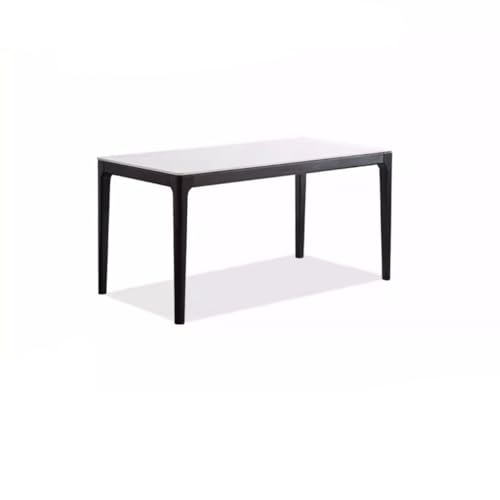Schreibtisch Couchtisch Massivholz Esstisch Schiefertisch Einfacher schwarzer langer Tisch Modernes Restaurant Home Esstisch Partytisch Teetisch(M:130 * 80 * 75cm) von TEESONG