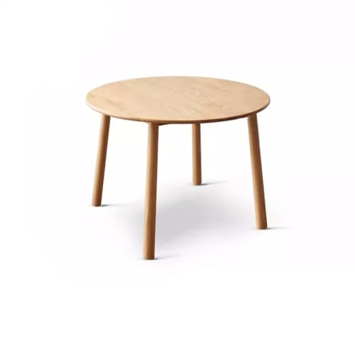 Schreibtisch Couchtisch Massivholz runder Tisch Moderne einfache Eiche Esstisch Holztisch Runder Haushalt Esstisch für kleine Wohnungen Teetisch(M:110 * 75cm) von TEESONG