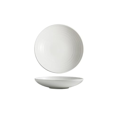 Speiseteller, 20,3 cm, weiße Keramik-Salatschüssel, großes Küchengeschirr, geeignet zum Servieren von Tellern, Restaurants und Cafés, Speiseteller, stapelbare Speiseteller Speiseteller, 20,3 cm, weiße Keramik-Salatschüssel, großes Küchengeschirr, geeignet zum Servieren von Tellern, Restaurants und Cafés, Speiseteller, stapelbare Speiseteller von TEESONG
