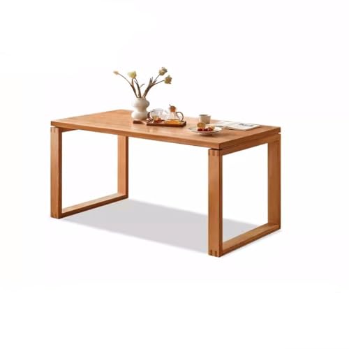 TEESONG Schreibtisch, Couchtisch, Esstisch, aus Massivholz, Retro-Inseltisch, großer integrierter Tisch, Arbeitstisch zu Hause, Esstisch, Wohnzimmertisch, Teetisch (S: 140 x 80 x 75 cm) von TEESONG
