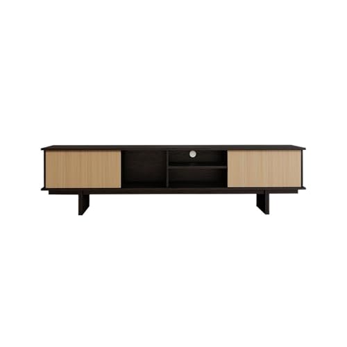 TEESONG TV-Schrank für Wohnzimmer, 200 cm, Bodenschrank aus Massivholz für Wohnzimmer, Unterhaltungszentrum, schwarz, rustikaler Stil, Möbel für Hotels & Bauernhäuser, TV-Ständer mit Stauraum TEESONG TV-Schrank für Wohnzimmer, 200 cm, Bodenschrank aus Massivholz für Wohnzimmer, Unterhaltungszentrum, schwarz, rustikaler Stil, Möbel für Hotels & Bauernhäuser, TV-Ständer mit Stauraum von TEESONG